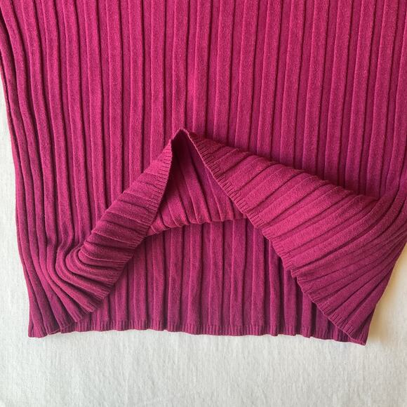 Talbots Women Sweatshirt XL Magenta Rayon Long Sleeve Mock Neck - Picture 7 of 8